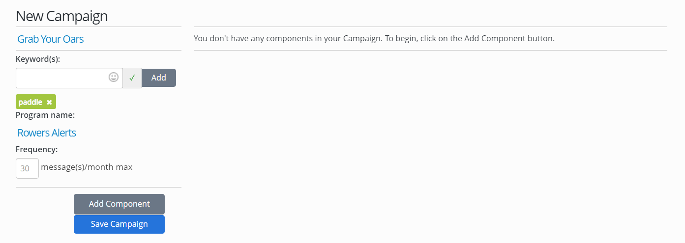 set up a new campaign